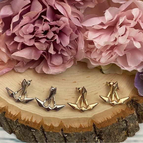 Geometric Punk Double Stud Earrings - Picture 5 of 16